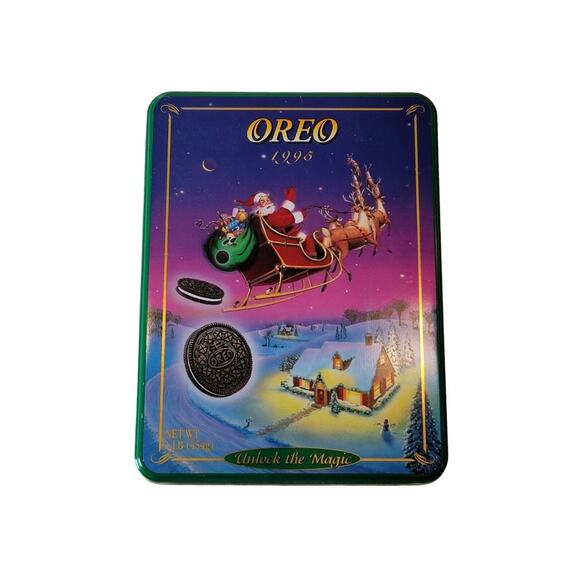 Vintage "Unlock the Magic with OREO 1995" Tin with Lid. Great Condition. No Rust - Picture 1 of 4